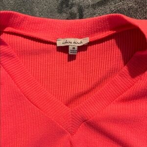 White Birch Vibrant Coral Knit Top